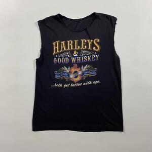 Vintage 80s Harley Davidson Cut Sleeveless Shirt